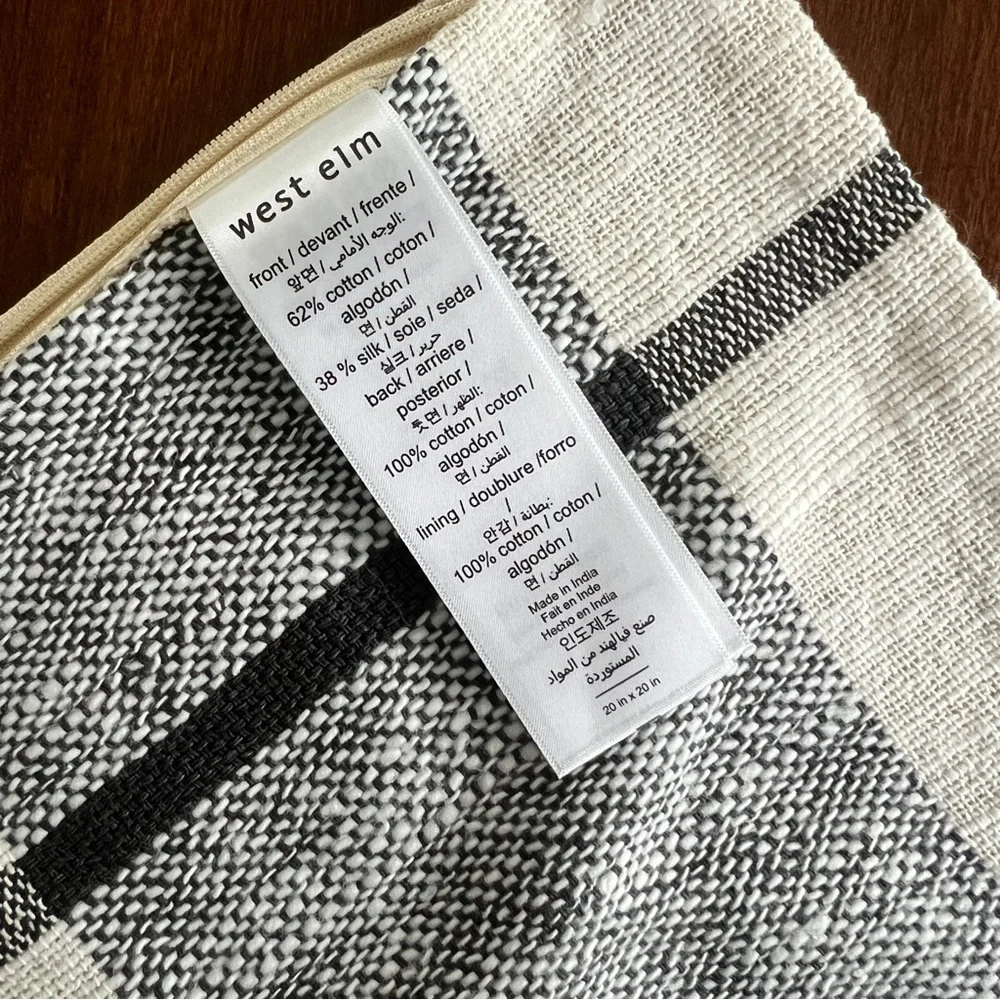 west elm | woven origin plaid pillow cover